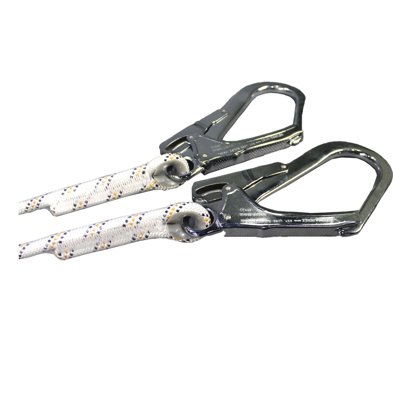 Cheap Price CE Certificated Double Forged Hook Shock Absorbing Lanyard for Safety Harness