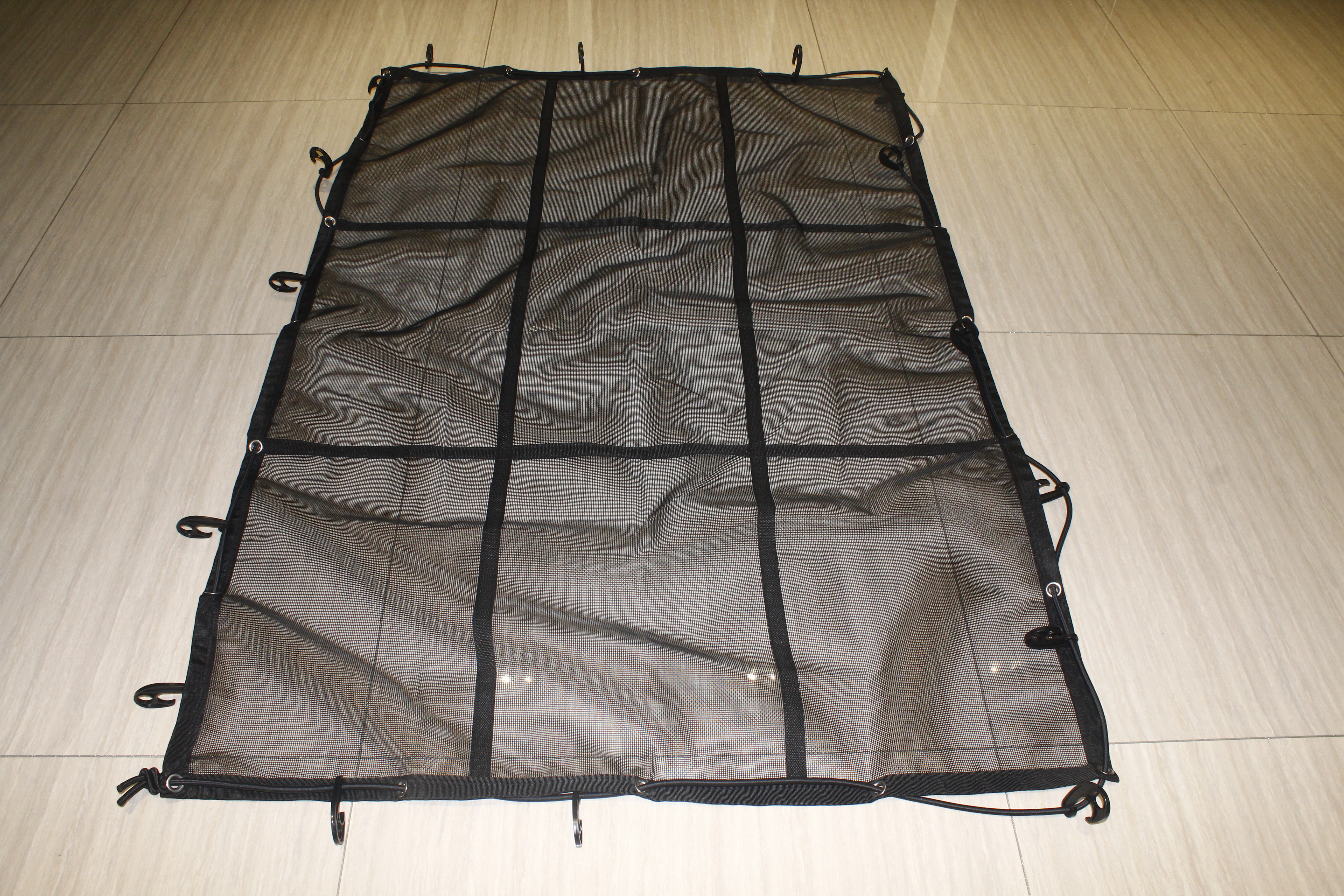 Heavy Duty PVC Mesh Cargo Net For Pickup Truck Or Trailer With Straps, Hook or Cam Buckle