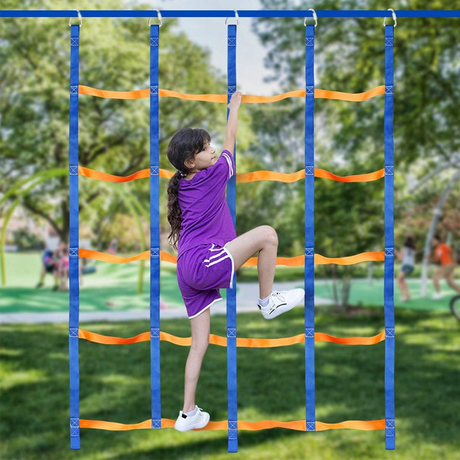 Custom Portable Webbing Climbing Net for Kids Play in Outdoor Ninja Activities
