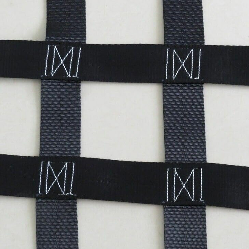 Custom Heavy Duty Black Webbing Cargo Nets for Pickup Trucks with S-Hooks