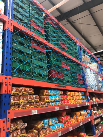 Pallet Rack Net Knotted Safety Net For Supermarket Prevent Items From Falling Down PE Materials