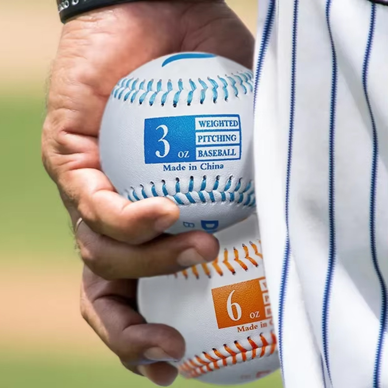Custom Weight Logo White Leather 9 Inch Weighted Practice Baseballs