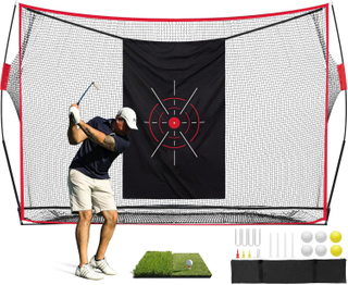 10FT X 7FT Portable Golf Practice Hitting Net with Target 