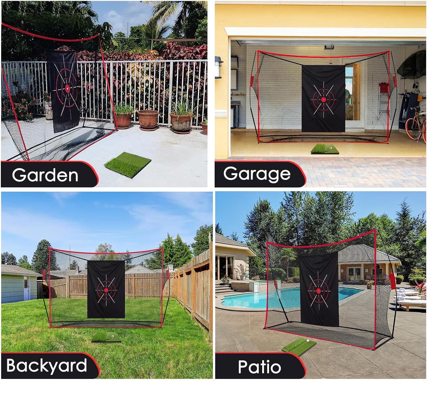 10FT X 7FT Portable Golf Practice Hitting Net with Target 