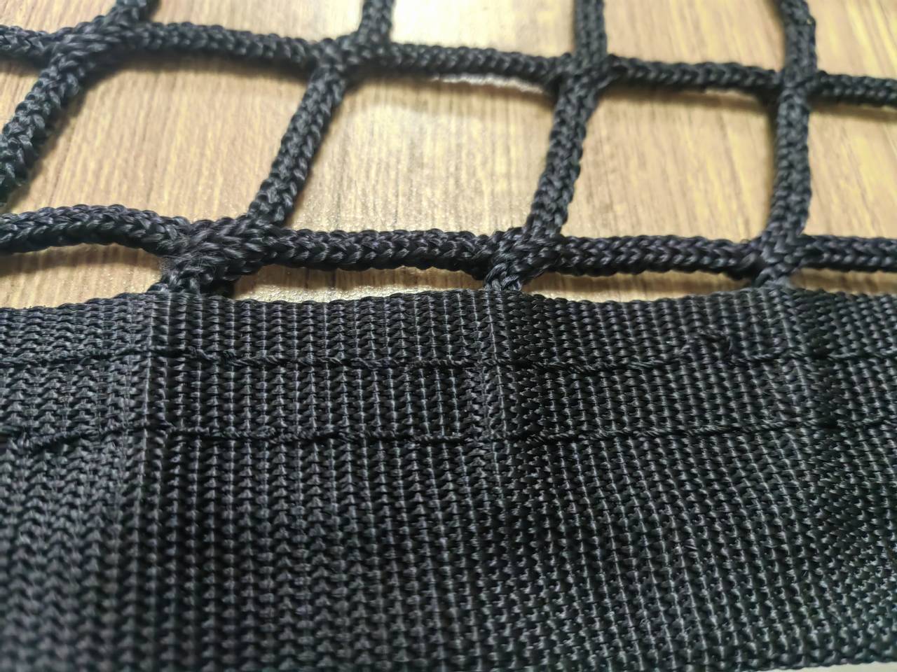 Football Backstop Net Barrier Net With Webbing Sleeve Black Color