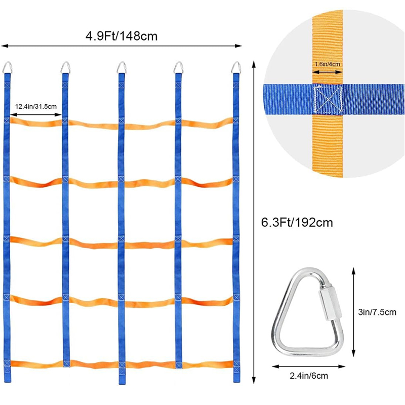 Custom Portable Webbing Climbing Net for Kids Play in Outdoor Ninja Activities