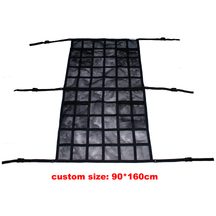 Upgrade Car Ceiling Cargo Net Pocket Double-Layer Mesh Car Roof Storage Organizer With Zipzag And Cam Buckle