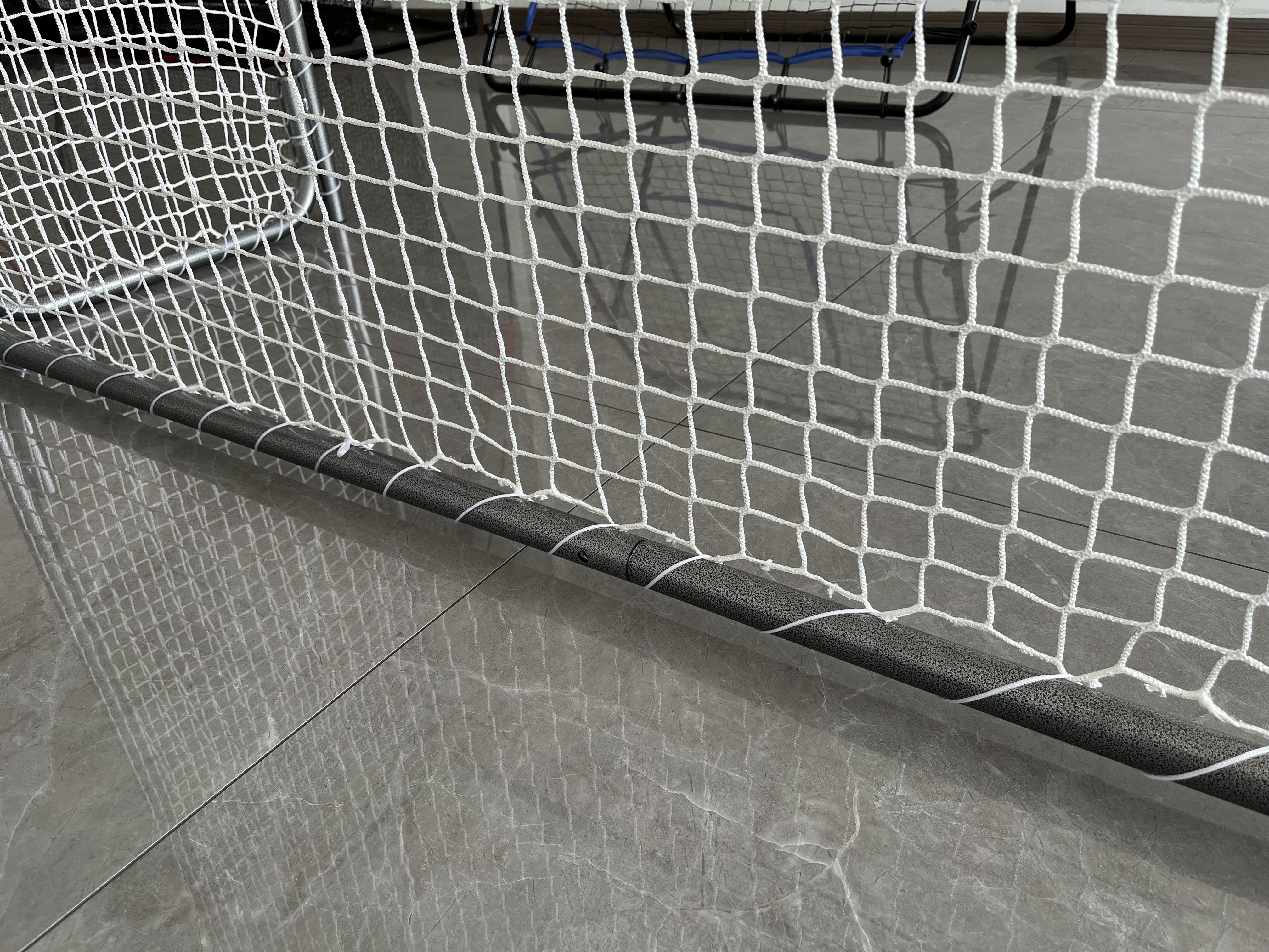 Custom Size High Grade Polyester White Hockey Nets 1.5x1.5 Inch Mesh Size 3mm Diameter With Ropes Sport Net TUV Certificate Approved