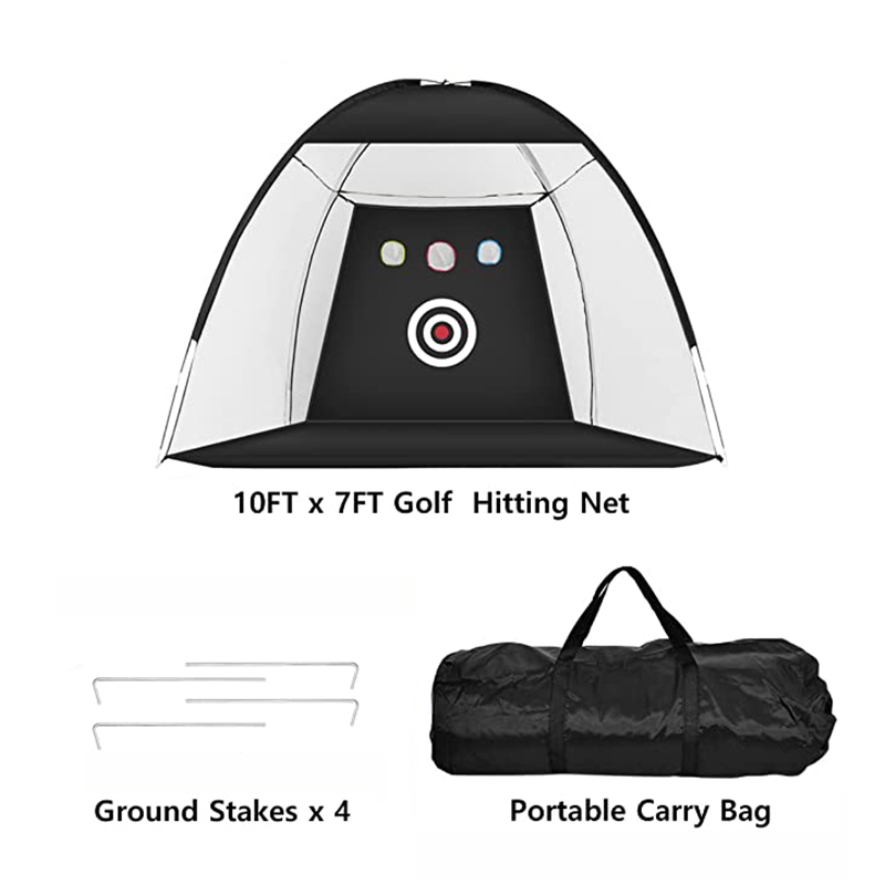 10FT X 7FT Golf Practice Hitting Net with Target And Carry Bag 