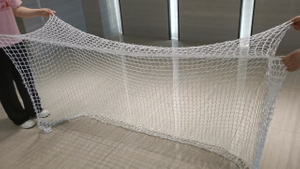 Custom Size High Grade Polyester White Hockey Nets 1.5x1.5 Inch Mesh Size 3mm Diameter With Ropes Sport Net TUV Certificate Approved
