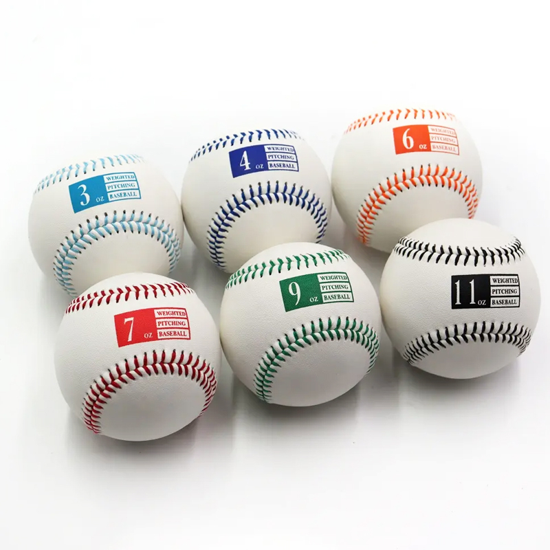 Custom Weight Logo White Leather 9 Inch Weighted Practice Baseballs
