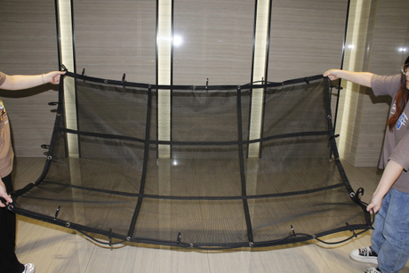 Heavy Duty PVC Mesh Cargo Net For Pickup Truck Or Trailer With Straps, Hook or Cam Buckle
