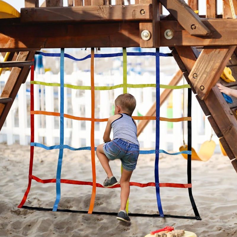 Custom Portable Webbing Climbing Net for Kids Play in Outdoor Ninja Activities